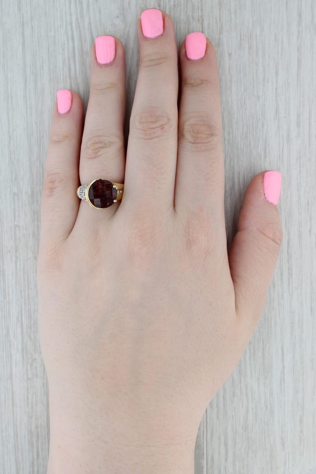 8.90ctw Tourmaline Diamond Ring 18k Yellow Gold Size 8 Cocktail en venta 3