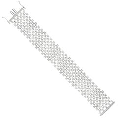 8.91 Carat Diamond Five-Row Link Bracelet