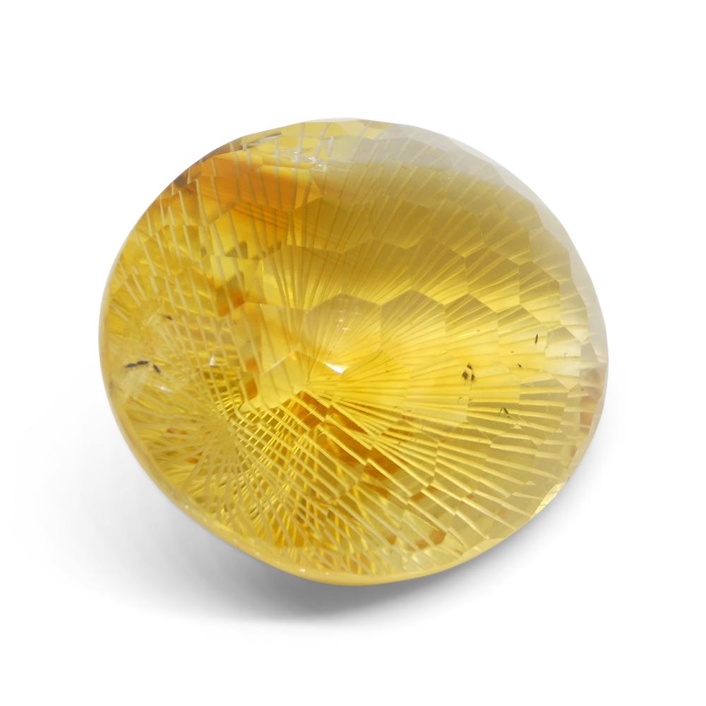 89.12ct Oval Yellow Honeycomb Starburst Citrine from Brazil For Sale 4