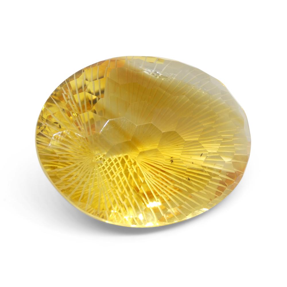 89.12ct Oval Yellow Honeycomb Starburst Citrine from Brazil For Sale 5