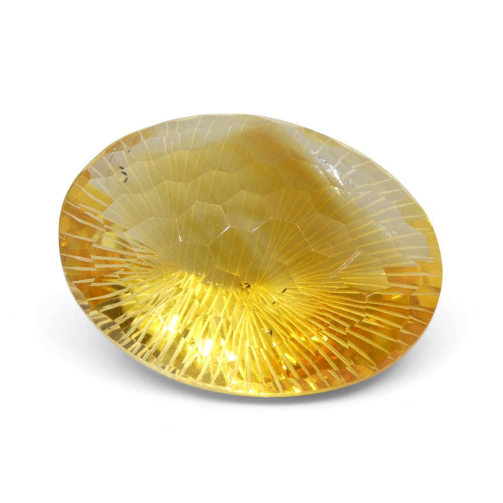 89.12ct Oval Yellow Honeycomb Starburst Citrine from Brazil In New Condition For Sale In Toronto, Ontario
