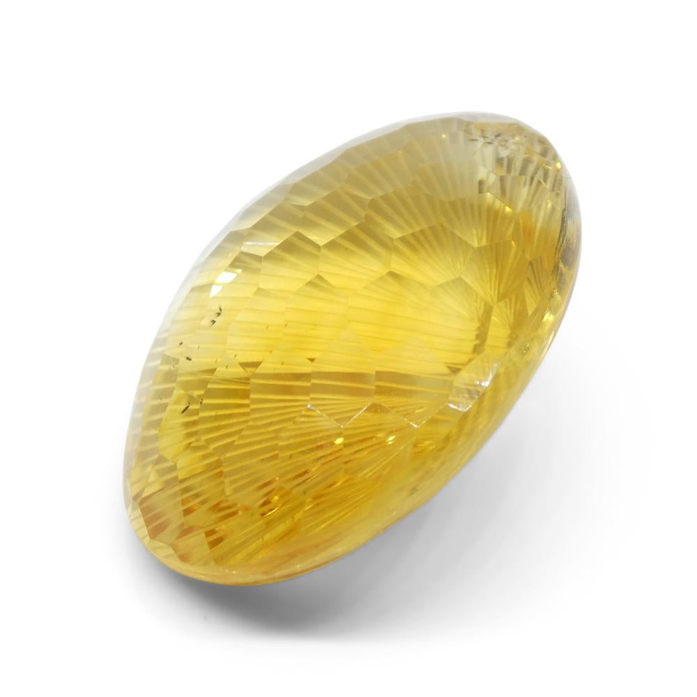 89.12ct Oval Yellow Honeycomb Starburst Citrine from Brazil For Sale 1