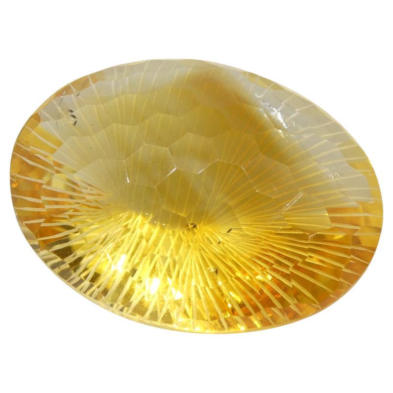89.12ct Oval Yellow Honeycomb Starburst Citrine from Brazil For Sale
