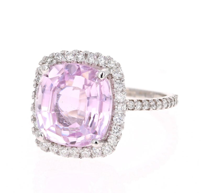 8.92 Carat Kunzite Diamond White Gold Engagement Ring at 1stDibs ...