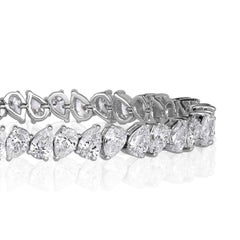 8,93ct Birnenförmiges Diamant-Tennisarmband aus 18k Weißgold