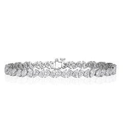 8.93ct Pear Shape Diamond Tennis Bracelet in 18k White Gold