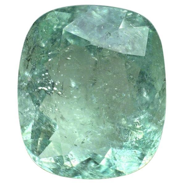 8.94 Carat Light Green Colombian Emerald - Cushion Cut Genuine Gem May Birthston