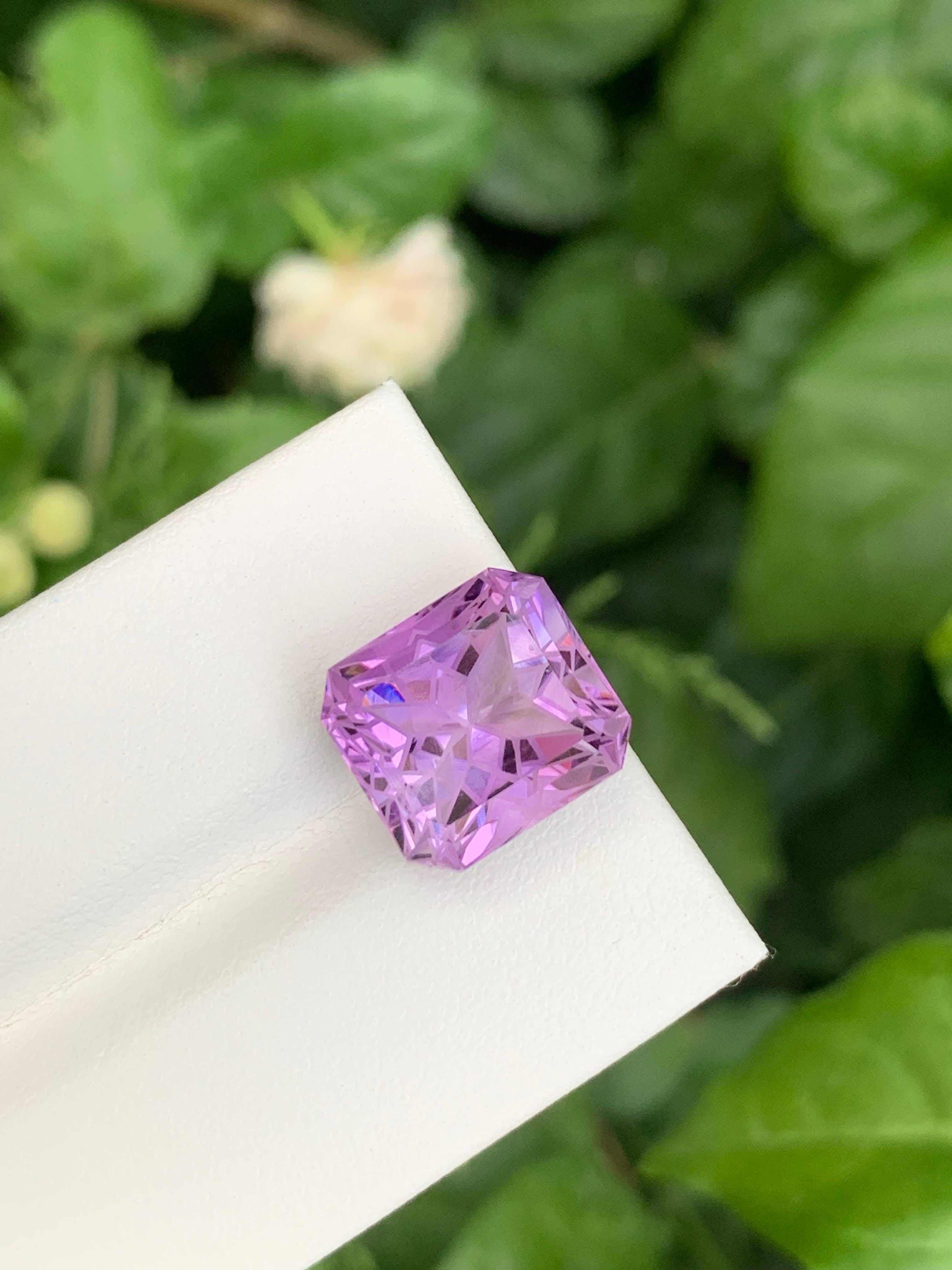 8,95 quilates natural suelta amatista púrpura esmerilada corte esmeralda gema brasileña en venta 4