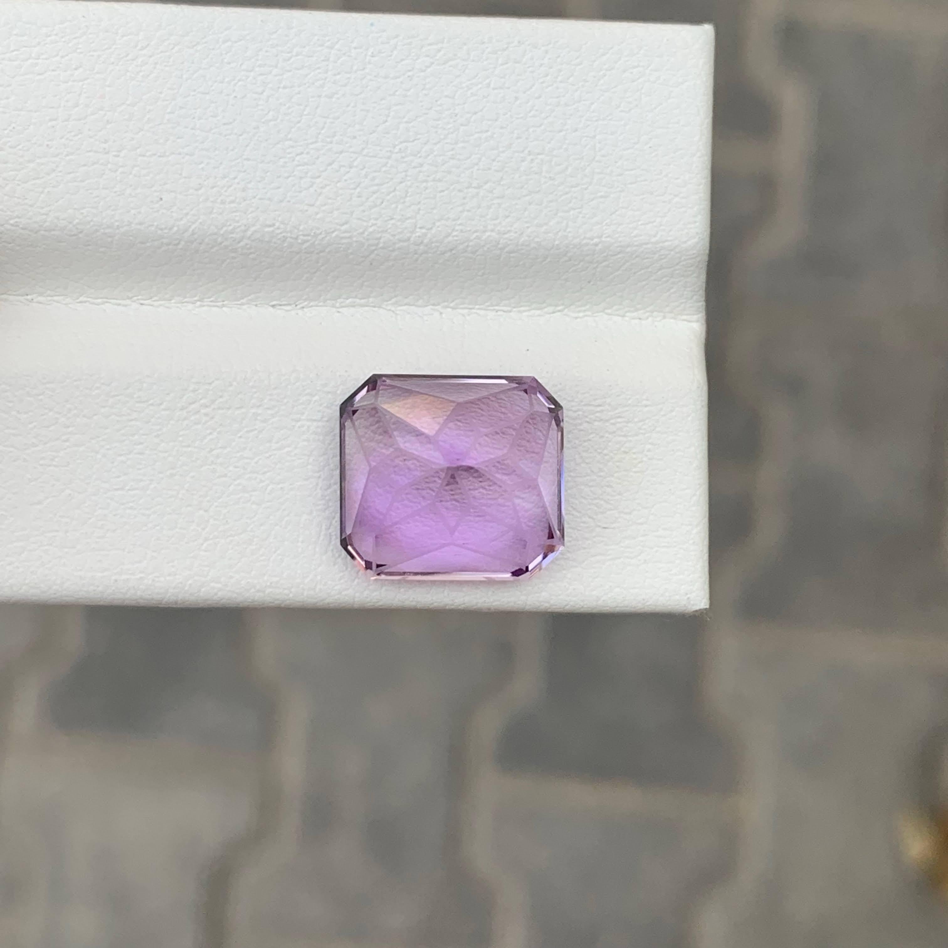 8,95 quilates natural suelta amatista púrpura esmerilada corte esmeralda gema brasileña Moderno en venta