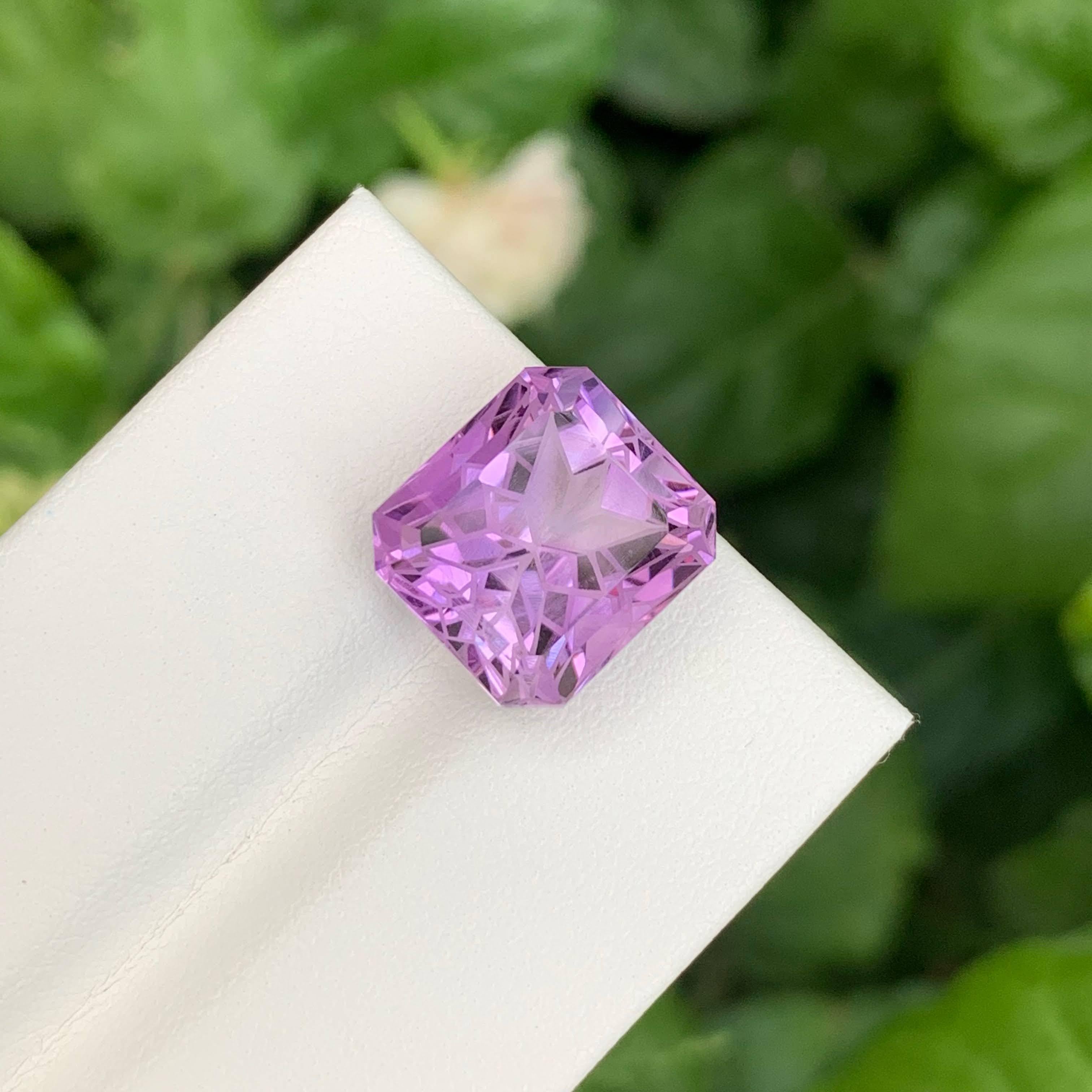 Femenino o masculino 8,95 quilates natural suelta amatista púrpura esmerilada corte esmeralda gema brasileña en venta