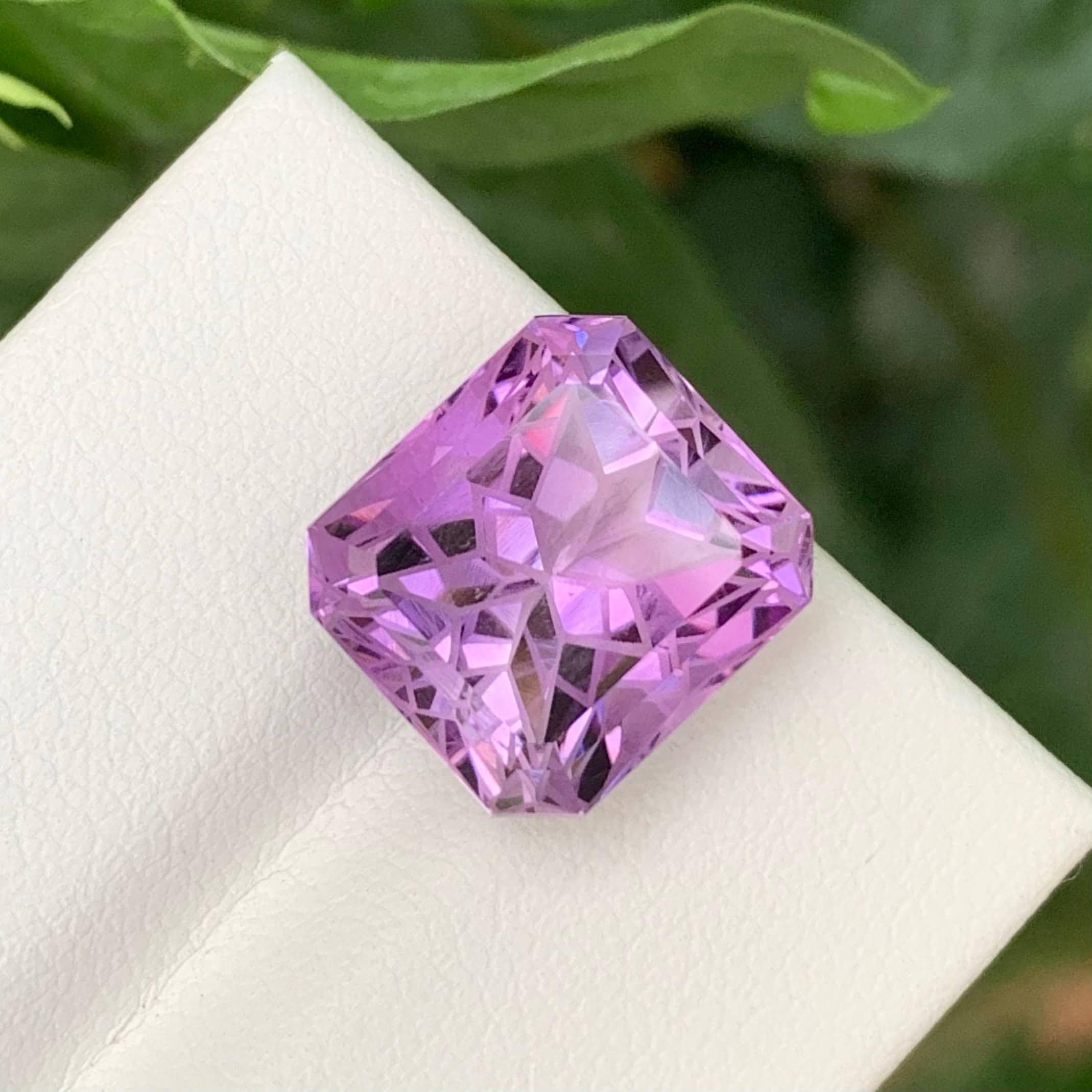 8,95 quilates natural suelta amatista púrpura esmerilada corte esmeralda gema brasileña en venta 1