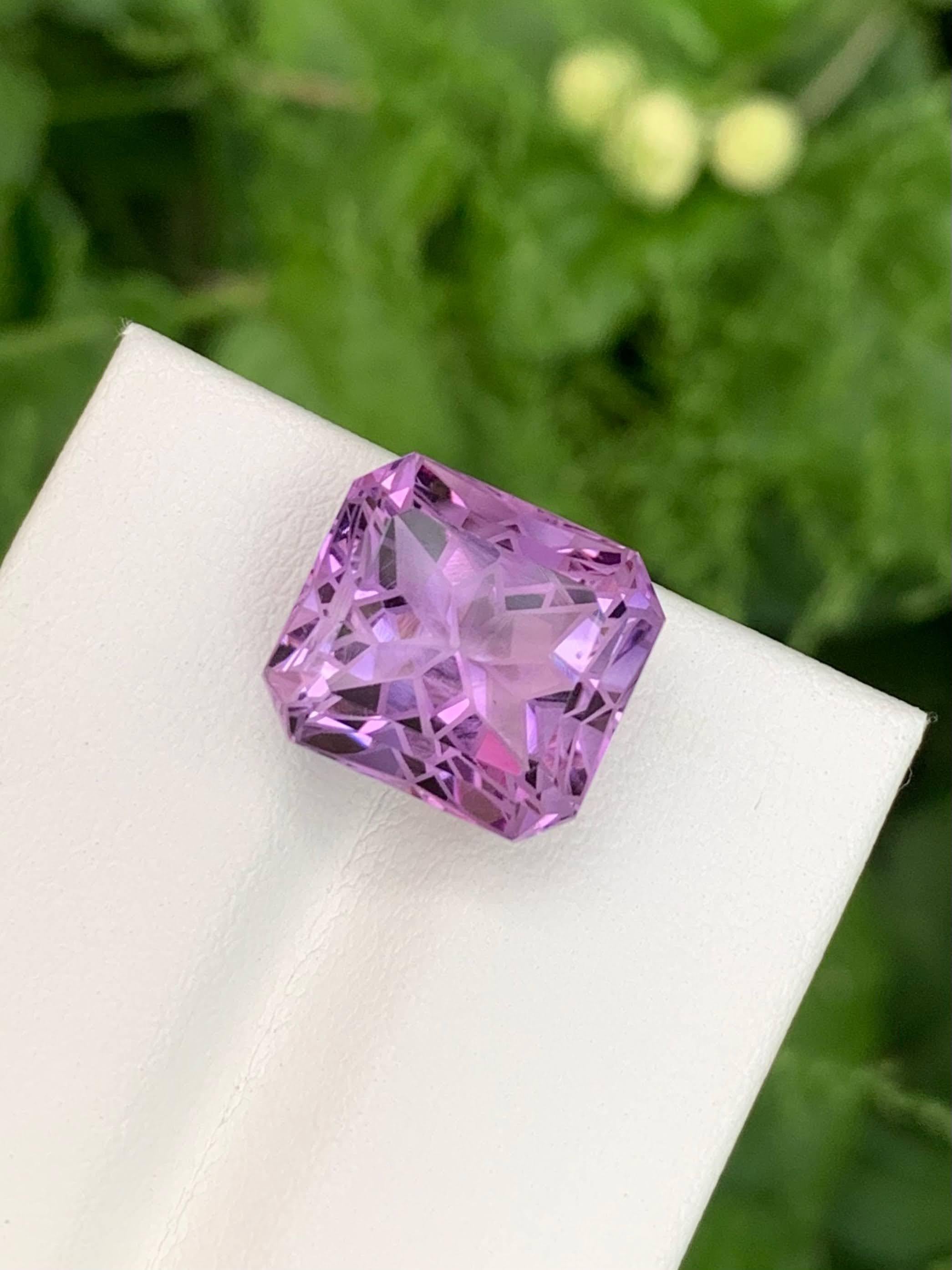 8,95 quilates natural suelta amatista púrpura esmerilada corte esmeralda gema brasileña en venta 2