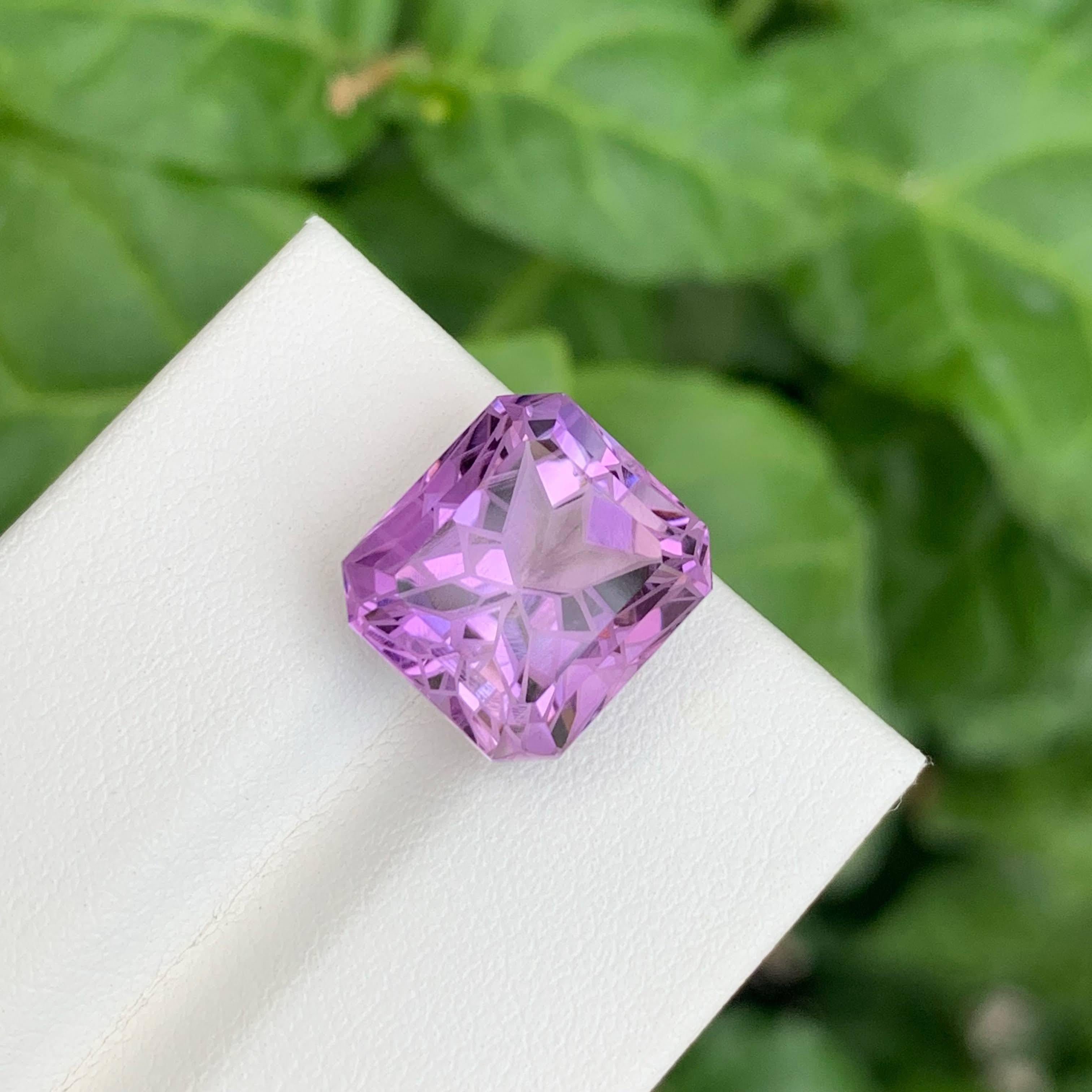 8,95 quilates natural suelta amatista púrpura esmerilada corte esmeralda gema brasileña en venta 3