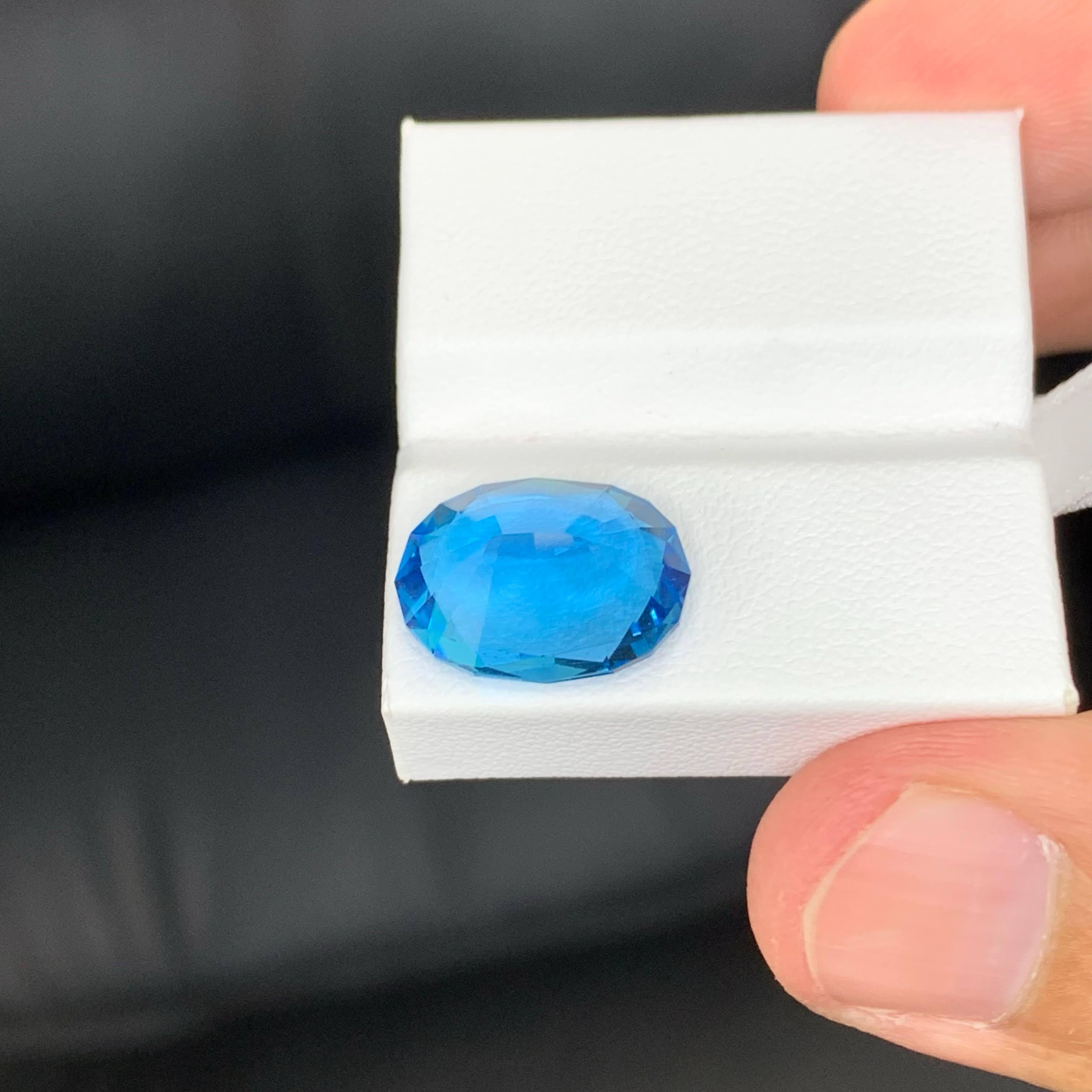 8,95 Karat Natürlicher loser neonblauer Topas Stein Ovalschliff Madagaskar's Edelstein im Angebot 6