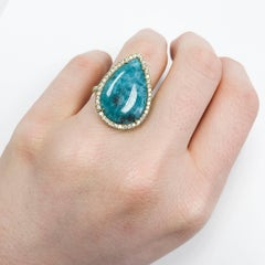 8.95 Carat Paraiba Tourmaline Pear-Shape Slice Cocktail Ring 18 Karat Gold