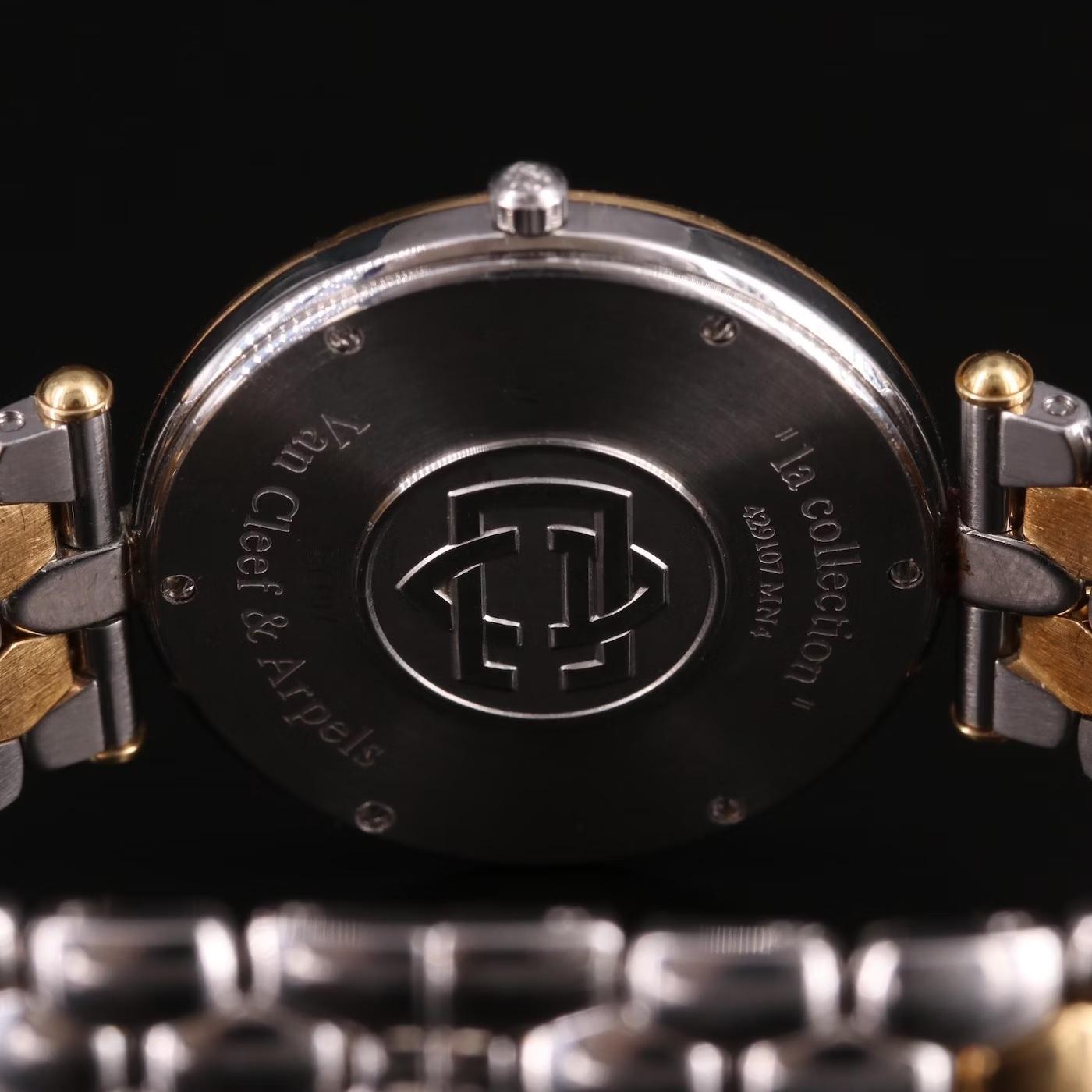 $8950 / Van Cleef & Arpels La Collection 31 mm Wristwatch / 18K Gold & SS For Sale 3