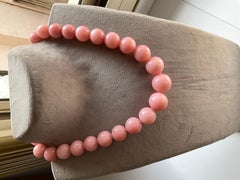 895.00 carats pinkish opal top quality plain balls necklace for fine jewelry gem