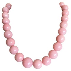 895.00 carats pinkish opal top quality plain balls necklace for fine jewelry gem