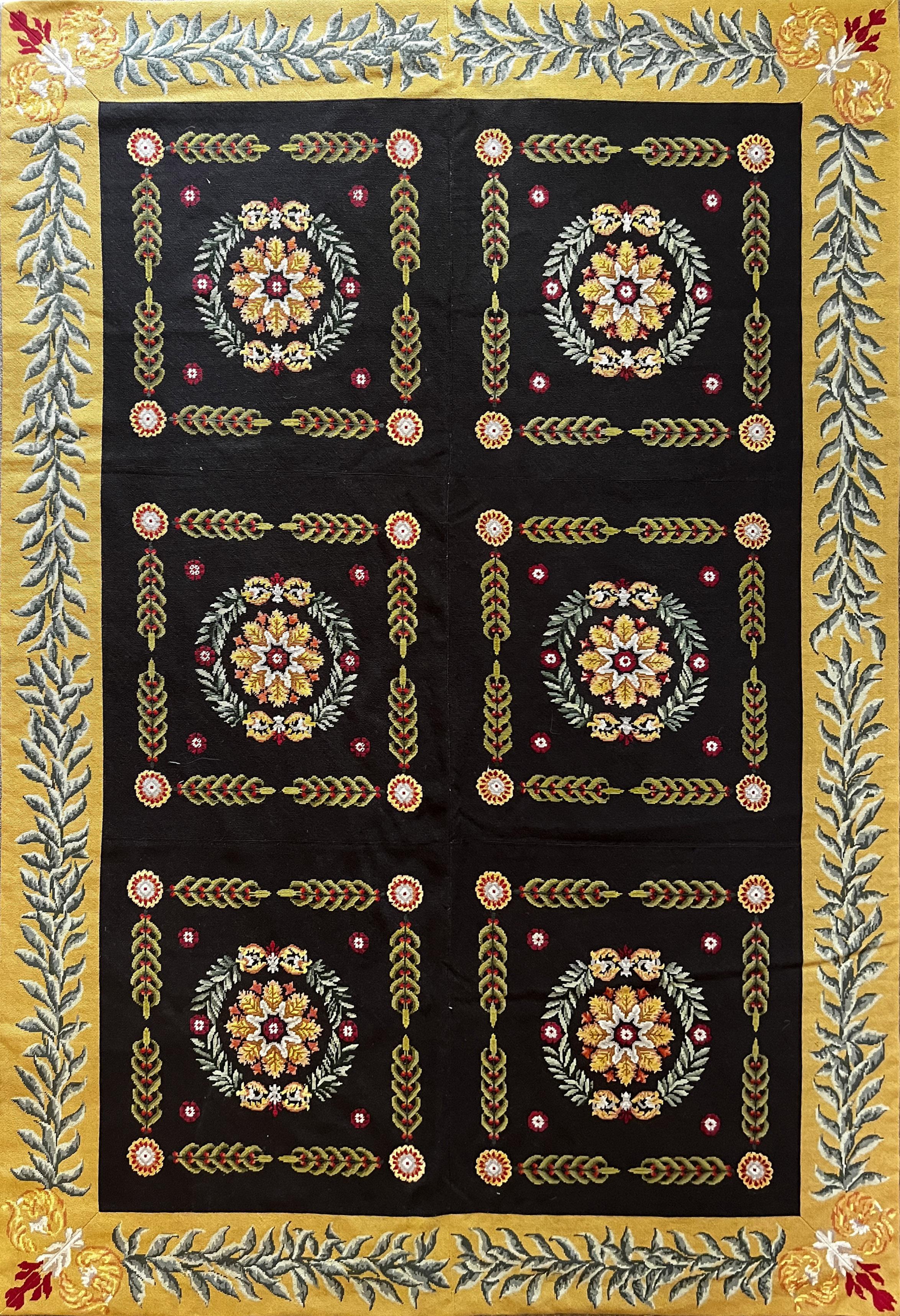896 - French "Petit Point" Aubusson Rug, 19th Century