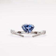 8.97 Carat Pear-Shaped Blue Sapphire and Diamond Cocktail Ring