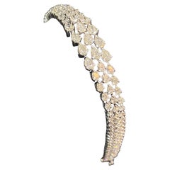 8.97 Carats F/VS1 Pear Diamond Graduating Multi-Row Tennis Bracelet in 18K Gold