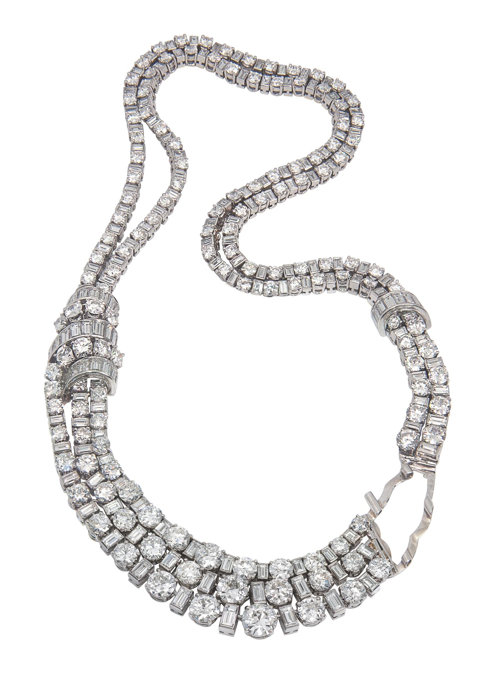 diamond brooch necklace