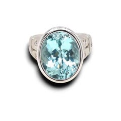 8.98ct Vivid Neon Blue-Green Paraiba Tourmaline Ring 18K Gold GIA Cert.