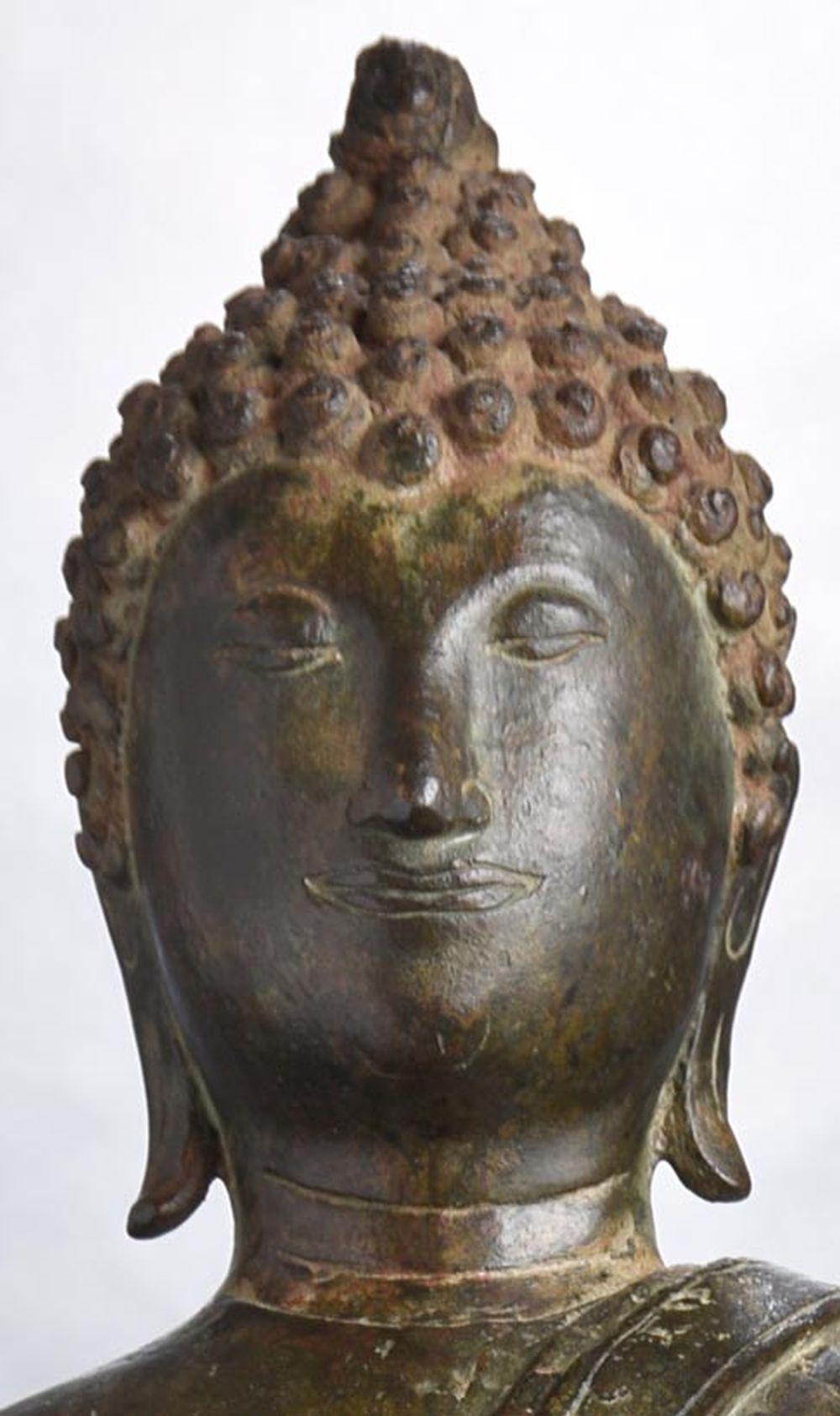 13th/early 14th C' Sukothai Walking Buddha, 8993 For Sale 9