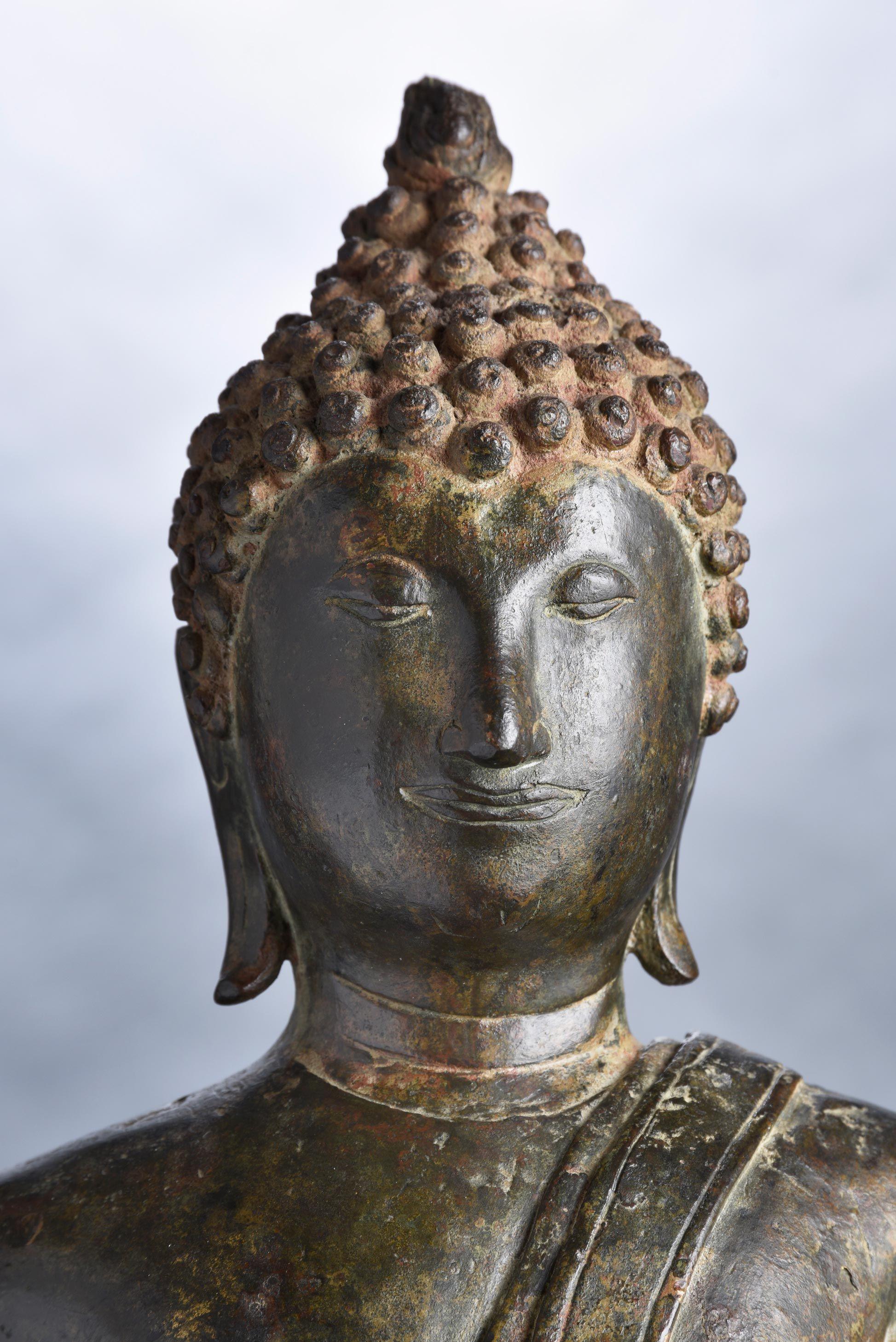 18th Century and Earlier 13th/early 14th C' Sukothai Walking Buddha, 8993 For Sale
