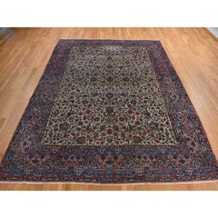 8'9 "x11'5" Giallo Antico Tappeto persiano Kerman Even Wear in pura lana annodata a mano