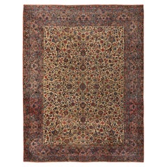 8'9"x11'5" Yellow Antique Persian Kerman Even Wear Pure Wool Hand Knotted Rug