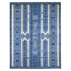 8'9 "x11'6" Blau Marokkanischer Berber Einfluss Geometrisches Design Handgeknüpfter Wollteppich