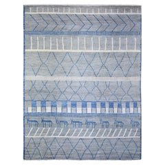 8'9 "x11'6" Goose Gray Boujaad Marocain Design Berbère Laine Noué à la main