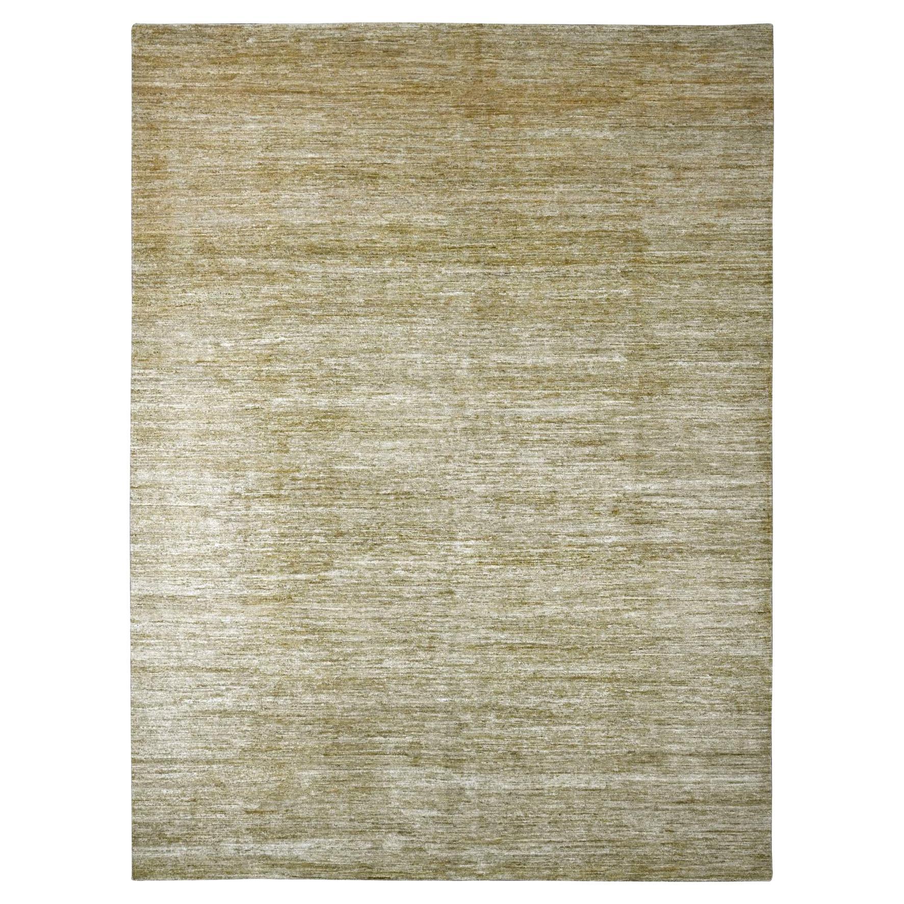 8'9"x11'7" Brown Solid Pattern Hand Knotted Hand Spun Ghazni Wool Oriental Rug