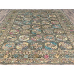 8'9"x11'7" Sage Green, Hand Knotted Afghan Super Kazak Pure Wool Oriental Rug