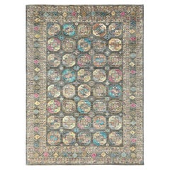 8'9 "x11'7" Verde Salvia, Alfombra Oriental Afgana Super Kazak de Pura Lana Anudada a Mano