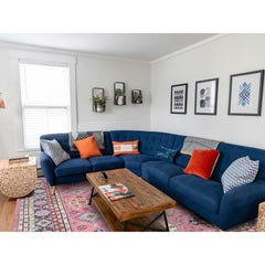 8'9 "x11'8" Kazak rosa con design a medaglioni annodato a mano in morbida lana orientale