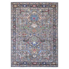 8'9"x12' Gray Peshawar with Bijar Garus Design Hand Knotted Wool Oriental Rug