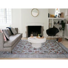 8'9"x12'1" Gray Sultani Motif Tabriz Shah Abbas Design All Wool Hand Knotted Rug