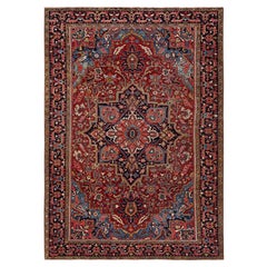 8
9 "x12
1" Rouge Antique Persan Heriz Clean Hand Knots Rugs Pure Laine Orientale