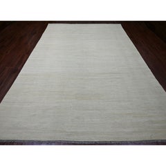 8'9 "x12'4" Beige Flat Weave Solid Design Afghan Kilim Pure Wool Tapis d'Orient
