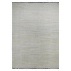 8'9 "x12'4" Beige Flat Weave Solid Design Afghan Kilim Pure Wool Oriental Rug