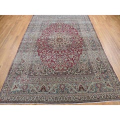 8'9"x12'6" Red, Antique Farsian Khorasan, Hand Knotted, Pure Wool Rug