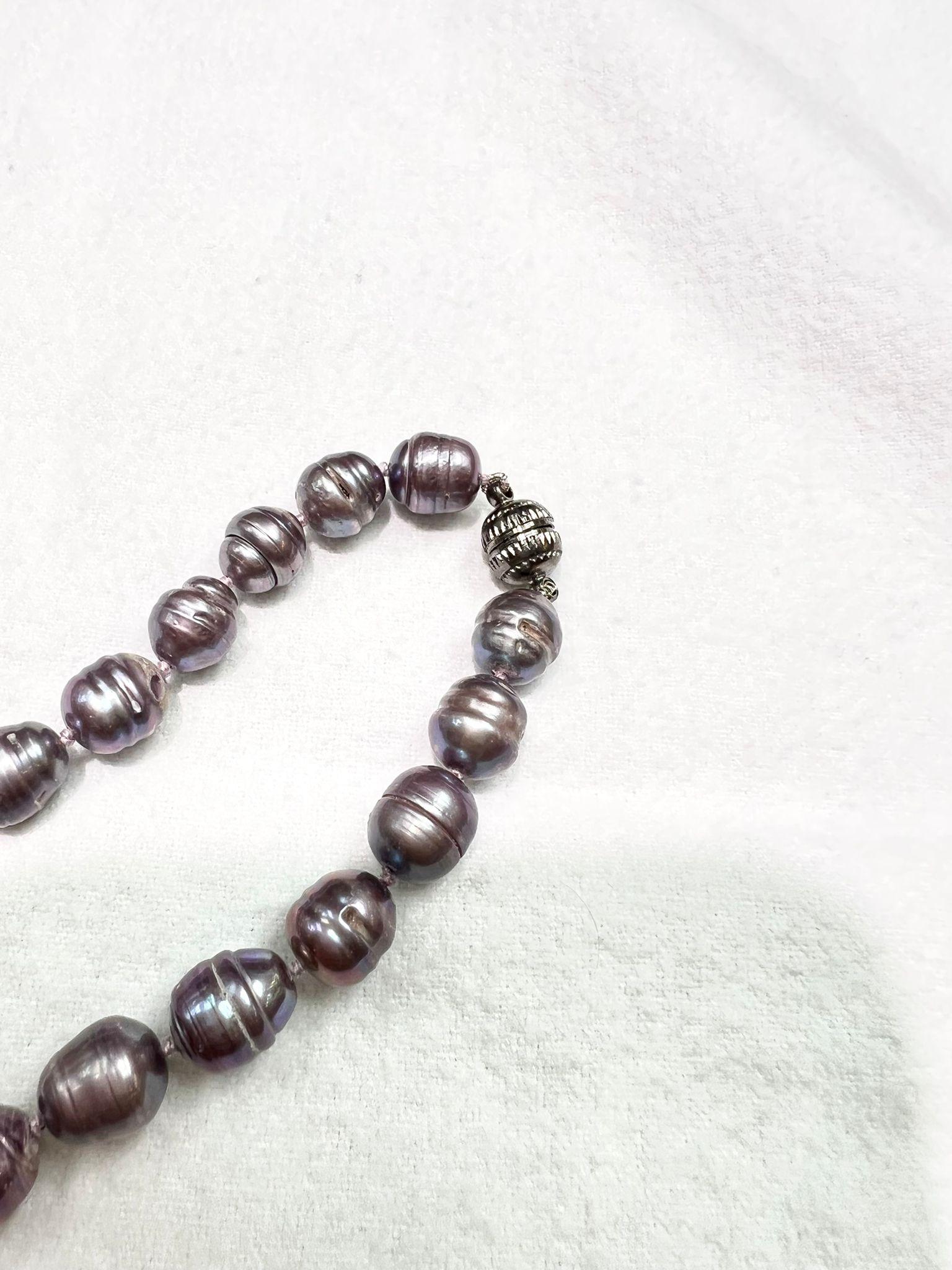 Women's Biwa Pearls with Magnetic Clasp For Sale