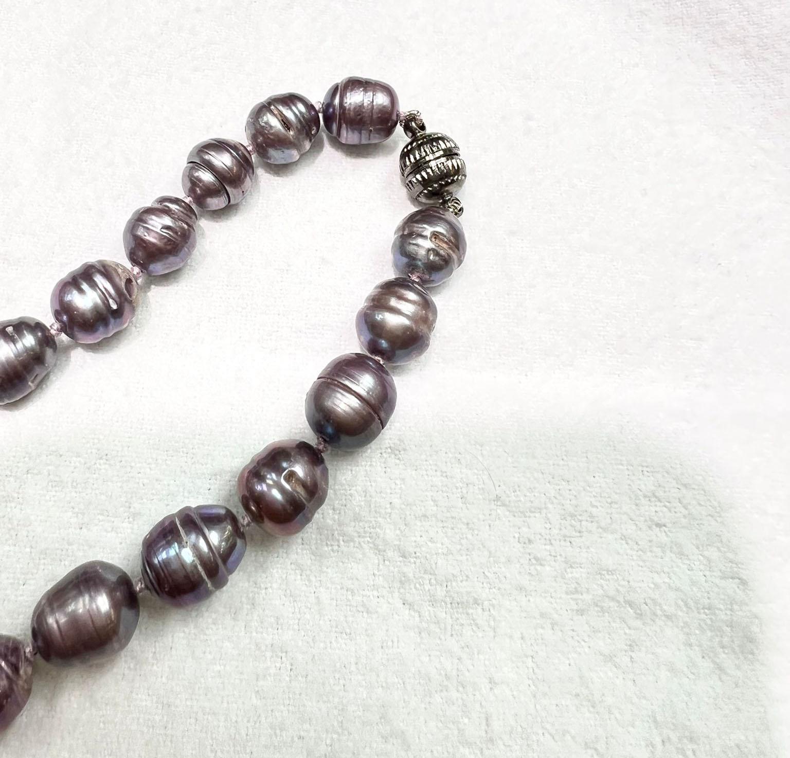 Biwa Pearls with Magnetic Clasp For Sale 1