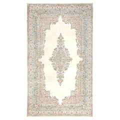 8
9 "x15
2" Avorio Vintage Persiano Kerman Lana Annodato a Mano Pulito e Morbido Rugs