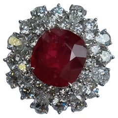 8ct Burmese Ruby & Diamond Ring