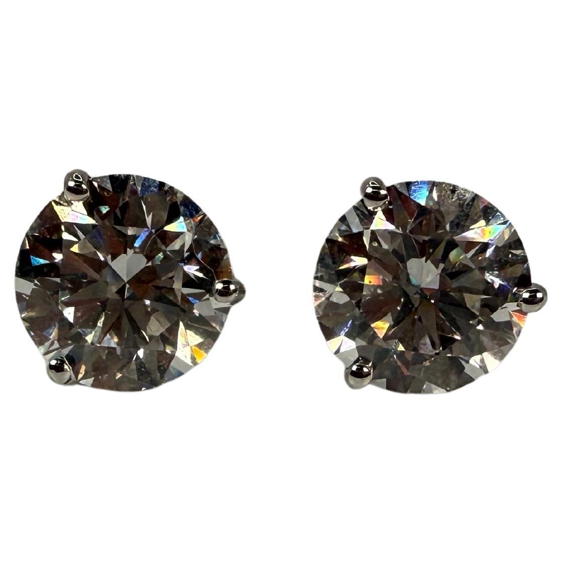 8ct Diamond studs GIA certified SI2 G diamond earrings 18KT white gold