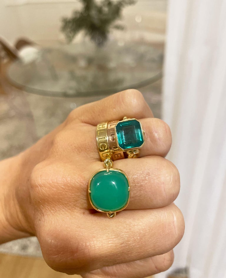 8ct Emerald Ring in 18ct Yellow Gold In New Condition For Sale In Brisbane, AU