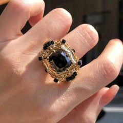 8CT Natural Black Diamond Men's Ring GIA Certified  Custom Unique Design